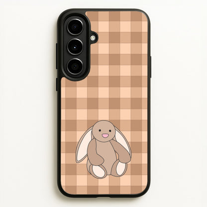 Bunny Checkered Pattern  - Plushy Phone Case for Galaxy A56
