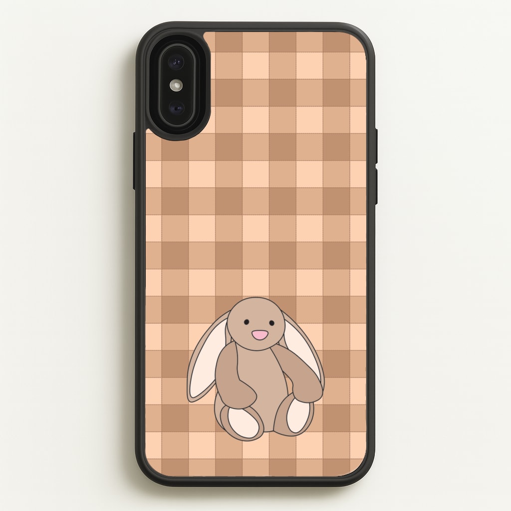 Bunny Checkered Pattern  - Plushy Phone Case for iPhone XS Max