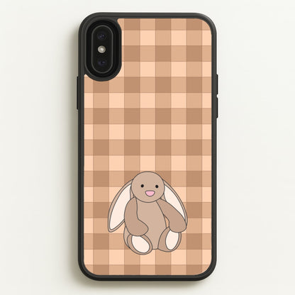 Bunny Checkered Pattern  - Plushy Phone Case for iPhone XS Max