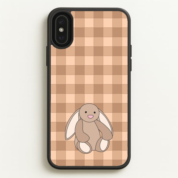 Bunny Checkered Pattern  - Plushy Phone Case for iPhone XS Max