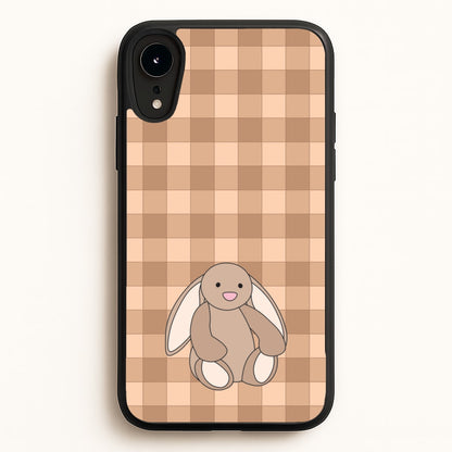 Bunny Checkered Pattern  - Plushy Phone Case for iPhone XR