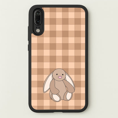 Bunny Checkered Pattern  - Plushy Phone Case for Huawei P20