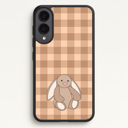 Bunny Checkered Pattern  - Plushy Phone Case for Galaxy S25 Edge