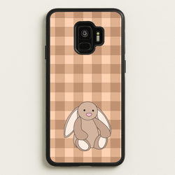 Bunny Checkered Pattern  - Plushy Phone Case for Galaxy S9