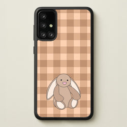 Bunny Checkered Pattern  - Plushy Phone Case for Galaxy A71