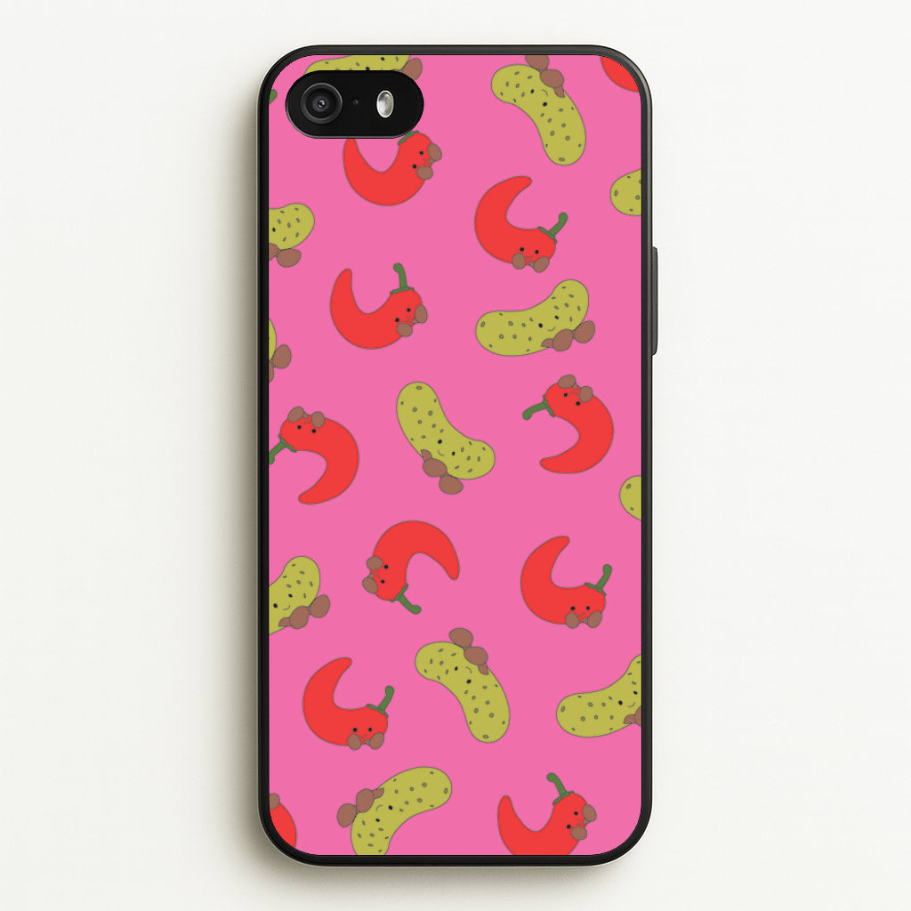 Red Chillis And Pickles Pattern  - Plushy Phone Case for iPhone 5 / 5s / SE 2016