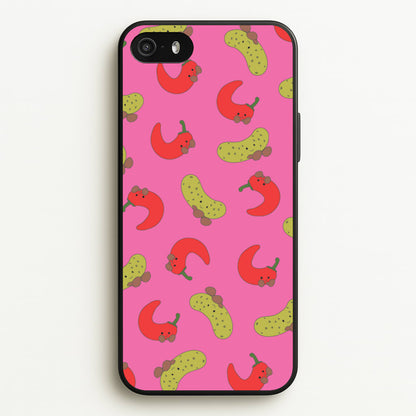 Red Chillis And Pickles Pattern  - Plushy Phone Case for iPhone 5 / 5s / SE 2016