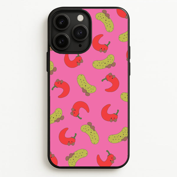 Red Chillis And Pickles Pattern  - Plushy Phone Case for iPhone 11 Pro Max