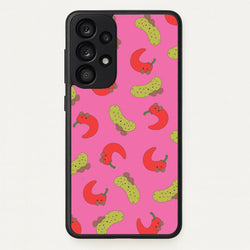 Red Chillis And Pickles Pattern  - Plushy Phone Case for Galaxy A33