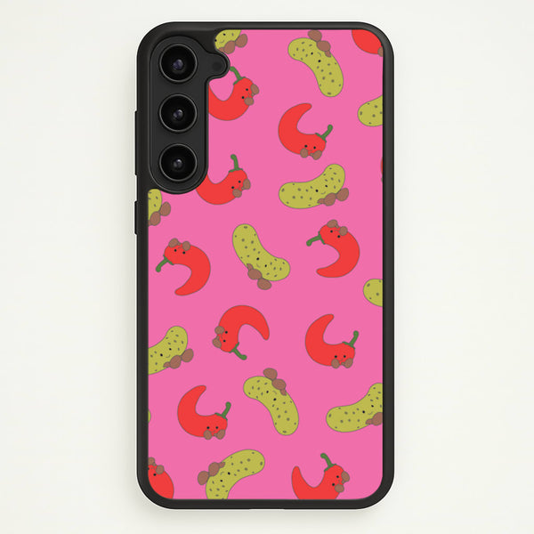Red Chillis And Pickles Pattern  - Plushy Phone Case for Galaxy S23 Plus