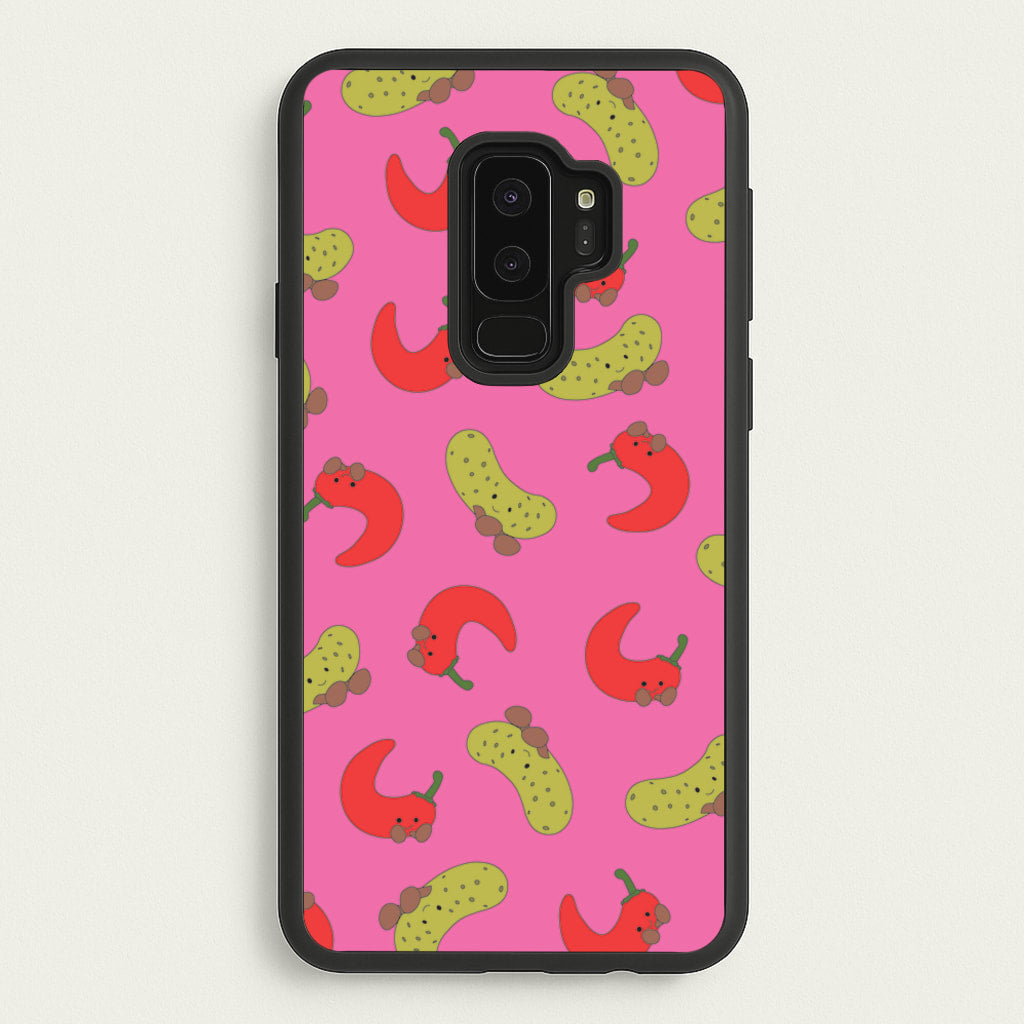 Red Chillis And Pickles Pattern  - Plushy Phone Case for Galaxy S9 Plus