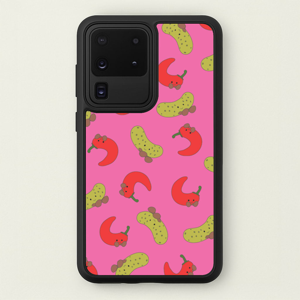 Red Chillis And Pickles Pattern  - Plushy Phone Case for Galaxy S20 Ultra
