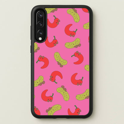 Red Chillis And Pickles Pattern  - Plushy Phone Case for Huawei P20 Pro