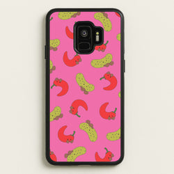 Red Chillis And Pickles Pattern  - Plushy Phone Case for Galaxy S9