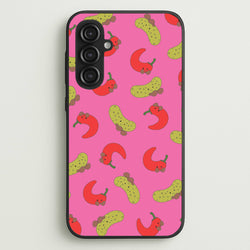 Red Chillis And Pickles Pattern  - Plushy Phone Case for Galaxy S23FE