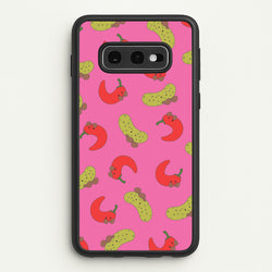 Red Chillis And Pickles Pattern  - Plushy Phone Case for Galaxy S10e