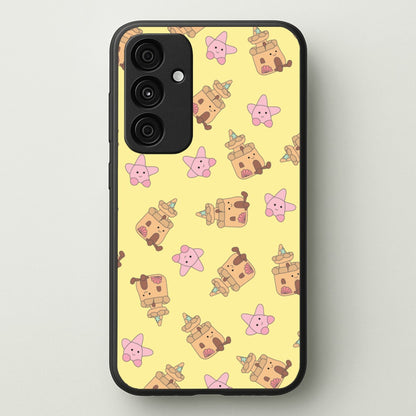 Sandcastles And Stars Pattern  - Plushy Phone Case for Galaxy A35