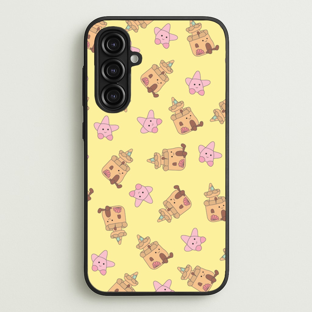 Sandcastles And Stars Pattern  - Plushy Phone Case for Galaxy A16