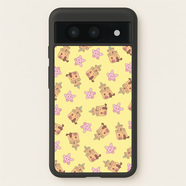 Sandcastles And Stars Pattern  - Plushy Phone Case for Google Pixel 8a