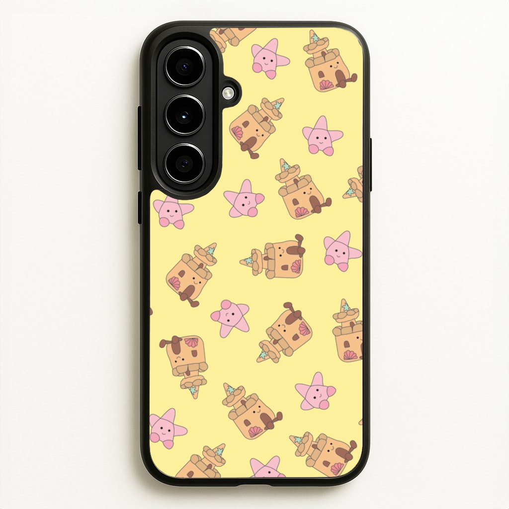 Sandcastles And Stars Pattern  - Plushy Phone Case for Galaxy A56