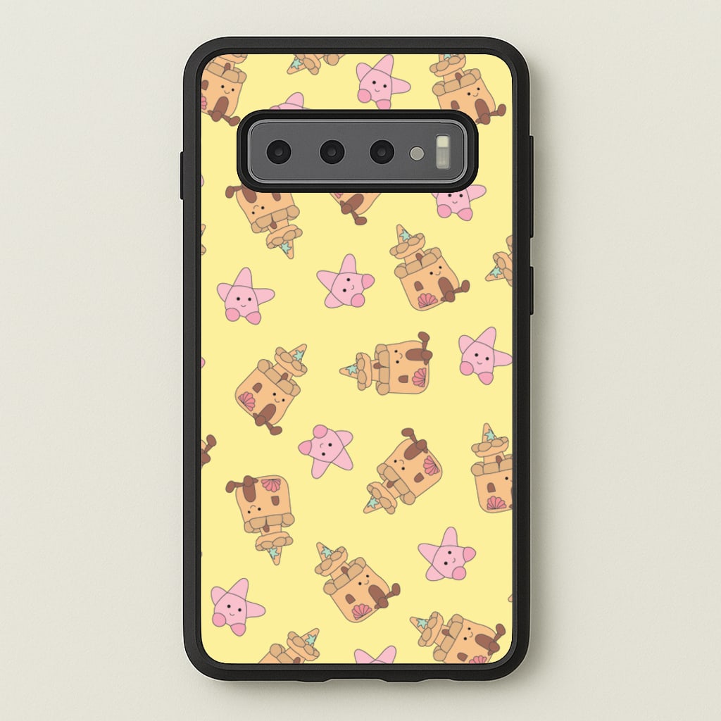 Sandcastles And Stars Pattern  - Plushy Phone Case for Galaxy S10