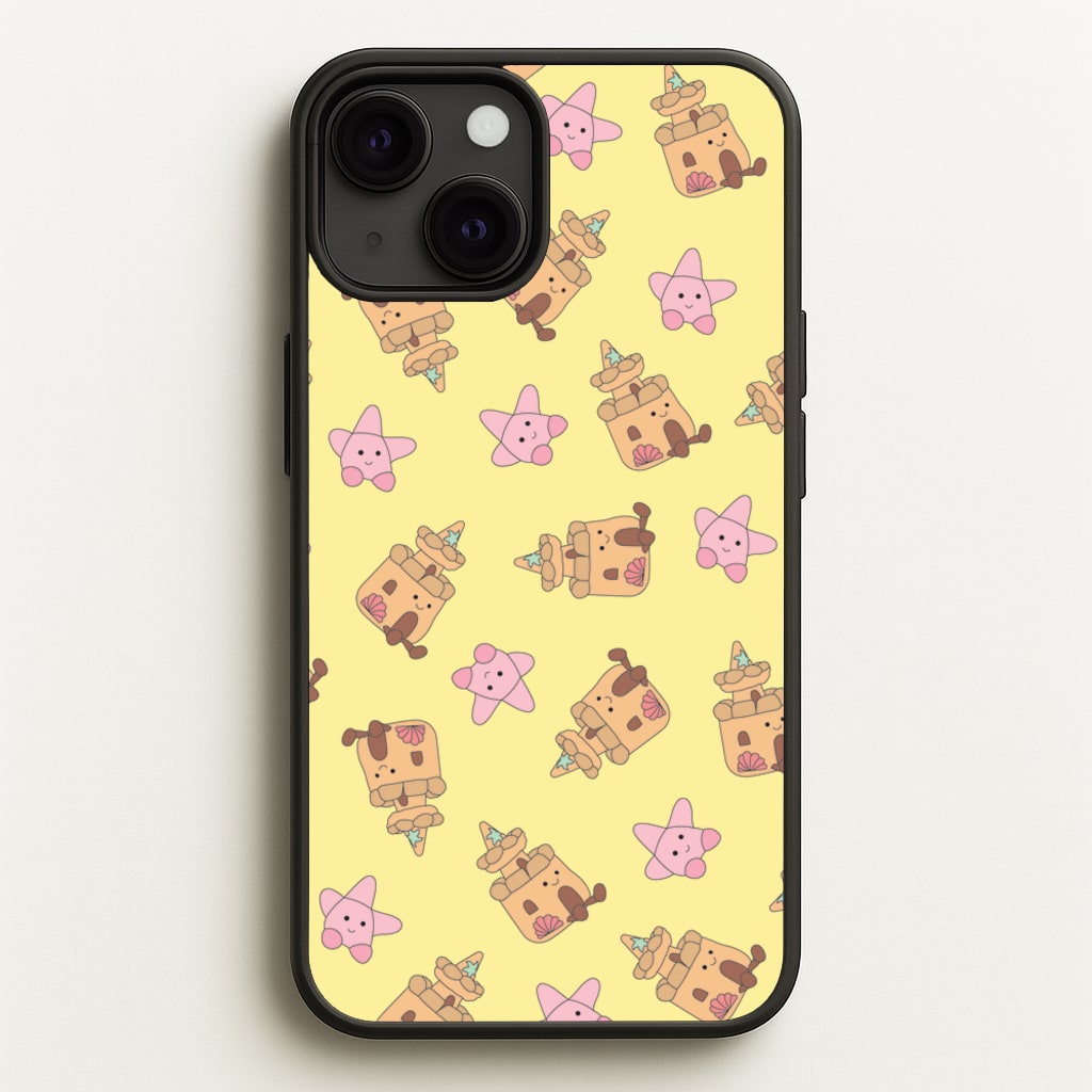 Sandcastles And Stars Pattern  - Plushy Phone Case for iPhone 13