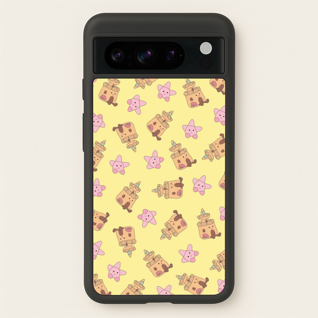 Sandcastles And Stars Pattern  - Plushy Phone Case for Google Pixel 8 Pro