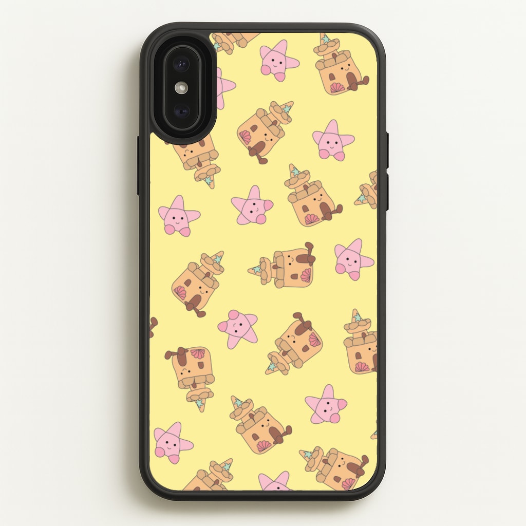 Sandcastles And Stars Pattern  - Plushy Phone Case for iPhone XS Max