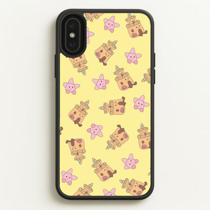 Sandcastles And Stars Pattern  - Plushy Phone Case for iPhone XS Max