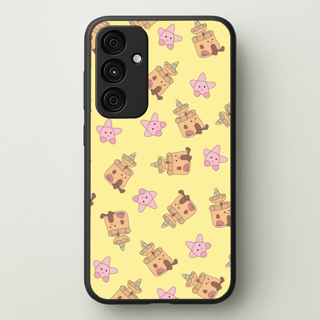 Sandcastles And Stars Pattern  - Plushy Phone Case for Galaxy A55