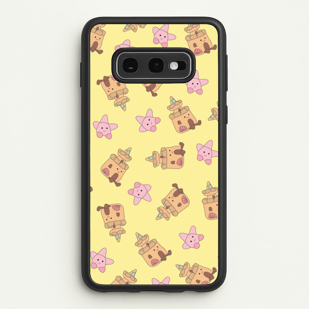 Sandcastles And Stars Pattern  - Plushy Phone Case for Galaxy S10e