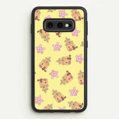 Sandcastles And Stars Pattern  - Plushy Phone Case for Galaxy S10e