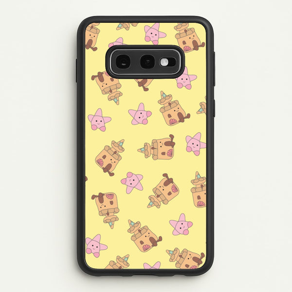 Sandcastles And Stars Pattern  - Plushy Phone Case for Galaxy S10e