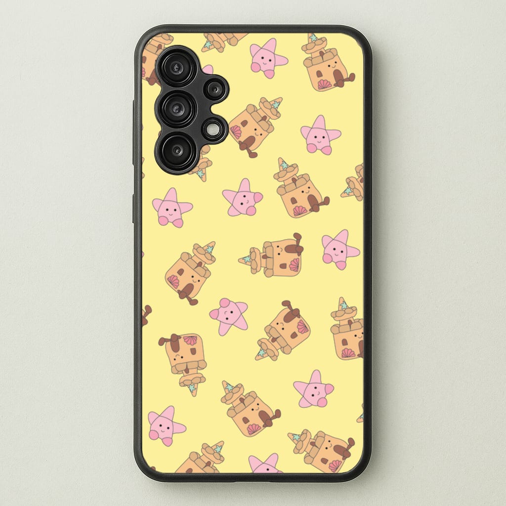 Sandcastles And Stars Pattern  - Plushy Phone Case for Galaxy A13