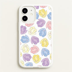 Pastel Bunnies Pattern  - Plushy Phone Case for iPhone 12 / 12 Pro