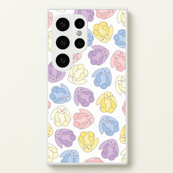 Pastel Bunnies Pattern  - Plushy Phone Case for Galaxy S24 Ultra