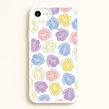 Pastel Bunnies Pattern  - Plushy Phone Case for iPhone 6 Plus / 7 Plus / 8 Plus
