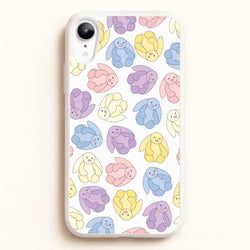 Pastel Bunnies Pattern  - Plushy Phone Case for iPhone XR