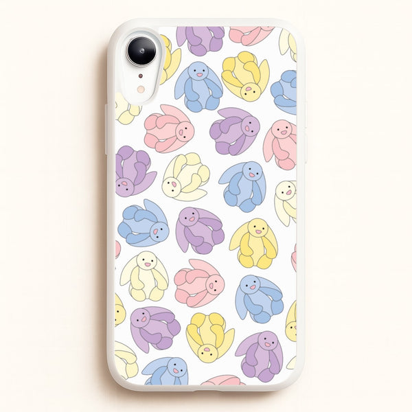 Pastel Bunnies Pattern  - Plushy Phone Case for iPhone XR