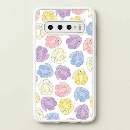 Pastel Bunnies Pattern  - Plushy Phone Case for Galaxy S10 Plus