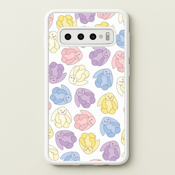 Pastel Bunnies Pattern  - Plushy Phone Case for Galaxy S10 Plus