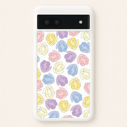 Pastel Bunnies Pattern  - Plushy Phone Case for Google Pixel 6a