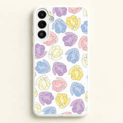 Pastel Bunnies Pattern  - Plushy Phone Case for Galaxy A36
