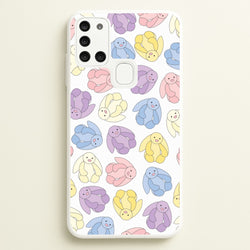 Pastel Bunnies Pattern  - Plushy Phone Case for Galaxy A21s