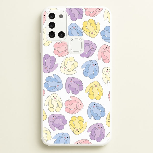 Pastel Bunnies Pattern  - Plushy Phone Case for Galaxy A21s