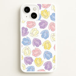 Pastel Bunnies Pattern  - Plushy Phone Case for iPhone 13 Mini
