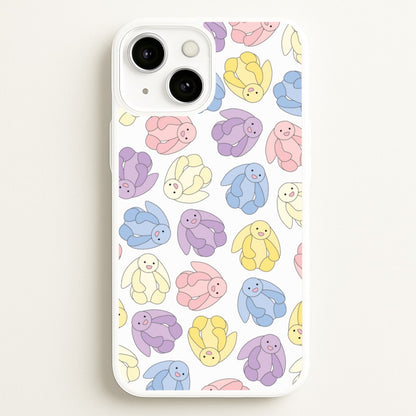 Pastel Bunnies Pattern  - Plushy Phone Case for iPhone 13 Mini