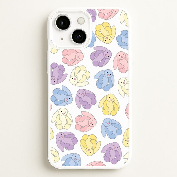 Pastel Bunnies Pattern  - Plushy Phone Case for iPhone 13 Mini