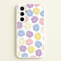 Pastel Bunnies Pattern  - Plushy Phone Case for Galaxy A54