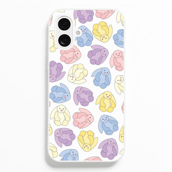 Pastel Bunnies Pattern  - Plushy Phone Case for iPhone 16 Plus